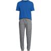 Lands’ End Men’s Knit Jersey Pajama Sleep Set(Gray Heather Skiers)