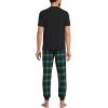 Lands’ End Men’s Knit Jersey Pajama Sleep Set(Rich Clover/Navy Plaid)