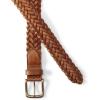 Lands’ End Men’s Leather Braid Belt(Chestnut)