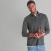Lands’ End Men’s Long Sleeve American-Grown Supima Cotton Polo Shirt with Pocket(Dark Charcoal Heather)