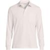 Lands’ End Men’s Long Sleeve American-Grown Supima Cotton Polo Shirt with Pocket(Soft Canvas Heather)