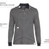 Lands’ End Men’s Long Sleeve American-Grown Supima Cotton Polo Shirt(Black/Warm Almond Stripe)