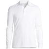 Lands’ End Men’s Long Sleeve American-Grown Supima Cotton Polo Shirt(White)