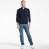 Lands’ End Men’s Long Sleeve Fine Gauge Cotton Quarter Zip Sweater(Radiant Navy)