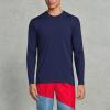 Lands’ End Men’s Long Sleeve Swim Tee Rash Guard(Deep Sea Navy)