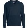 Lands’ End Men’s Long Sleeve Washable Merino Wool V Neck Sweater(Radiant Navy)