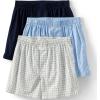 Lands’ End Men’s Poplin Boxers (3-pack)(Blue/White 3 Pack)