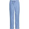 Lands’ End Men’s Poplin Pajama Pants(Muted Cobalt Blue/White Stripe)