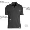 Lands’ End Men’s Premium American-Grown Supima Cotton Polo Shirt, Short Sleeve, Pocket – Big & Tall(Black)