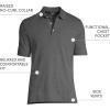 Lands’ End Men’s Premium American-Grown Supima Cotton Polo Shirt, Short Sleeve, Pocket – Big & Tall(Dark Charcoal Heather)