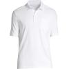 Lands’ End Men’s Premium American-Grown Supima Cotton Polo Shirt, Short Sleeve, Pocket – Big & Tall(White)