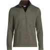 Lands’ End Men’s Quarter Zip Sweater Fleece(Olive Field Heather)