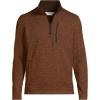 Lands’ End Men’s Quarter Zip Sweater Fleece(Rich Ginger/Coffee Heather)