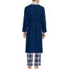 Lands’ End Men’s Sherpa Fleece Lined Flannel Robe(Deep Sea Navy)