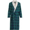 Lands’ End Men’s Sherpa Fleece Lined Flannel Robe(Light Emerald Blackwatch)