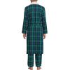Lands’ End Men’s Sherpa Fleece Lined Flannel Robe(Light Emerald Blackwatch)