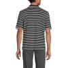 Lands’ End Men’s Short Sleeve American-Grown Supima Cotton Polo Shirt(Black/Warm Almond Stripe)