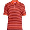 Lands’ End Men’s Short Sleeve American-Grown Supima Cotton Polo Shirt(Burgundy/Persimmon Stripe)
