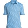 Lands’ End Men’s Short Sleeve American-Grown Supima Cotton Polo Shirt(Crisp Blue Heather Fish Print)