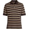 Lands’ End Men’s Short Sleeve American-Grown Supima Cotton Polo Shirt(Rich Coffee/Camel Stripe)
