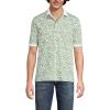 Lands’ End Men’s Short Sleeve American-Grown Supima Cotton Polo Shirt(Valley Green Tropical Leaves)