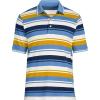 Lands’ End Men’s Short Sleeve American-Grown Supima Cotton Polo Shirt(Vintage Amber Multi Stripe)
