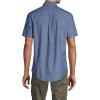 Lands’ End Men’s Short Sleeve Button Down Chambray Shirt(Dark Wash)