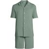 Lands’ End Men’s Short Sleeve Cooling Knit Short Set(Lily Pad Green)