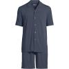 Lands’ End Men’s Short Sleeve Cooling Knit Short Set(Slate Blue)