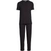 Lands’ End Men’s Short Sleeve Cooling Knit V-Neck Pajama Set(Black)