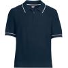 Lands’ End Men’s Short Sleeve Cooling Zip Sweater Polo(Radiant Navy)
