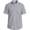 Lands’ End Men’s Short Sleeve Essential Lightweight Poplin(Nightfall Blue Gingham)
