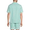 Lands’ End Men’s Short Sleeve Essential Pajama Shirt(Bay Water Green Check)