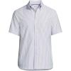 Lands’ End Men’s Short Sleeve Sail Rigger Shirt(Clear Blue /Khaki Stripe)