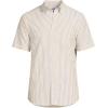 Lands’ End Men’s Short Sleeve Seersucker Shirt(Golden Sand Banker Stripe)