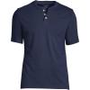Lands’ End Men’s Short Sleeve Super-T Henley(Radiant Navy)