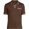 Lands’ End Men’s Short Sleeve Tipped Welt Pocket American-Grown Supima Cotton Polo(Dark Walnut Brown)
