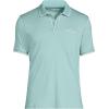 Lands’ End Men’s Short Sleeve Tipped Welt Pocket American-Grown Supima Cotton Polo(Pale Teal)