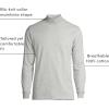 Lands’ End Men’s Super-T Cotton-Blend Mock Turtleneck Shirt(Gray Heather)