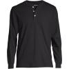 Lands’ End Men’s Super-T Long Sleeve Henley Shirt(Black)