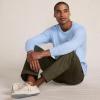 Lands’ End Men’s Super-T Long Sleeve T-Shirt with Pocket(Powder Blue Garment Dye)