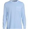Lands’ End Men’s Super-T Long Sleeve T-Shirt with Pocket(Powder Blue Garment Dye)