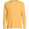 Lands’ End Men’s Super-T Long Sleeve T-Shirt with Pocket(Washed Mango Garment Dye)