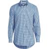 Lands’ End Men’s Tailored Fit No Iron Solid American-Grown Supima Cotton Pinpoint Buttondown Collar Dress Shirt(Deep Sea Navy/Fresh Blue Plaid)
