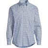 Lands’ End Men’s Tailored Fit No Iron Twill Long Sleeve Shirt(Deep Sea Navy/Tourmaline Plaid)