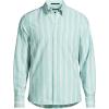 Lands’ End Men’s Traditional Fit Comfort-First Sail Rigger Oxford Shirt(Bay Water Green/Cobalt Stripe)
