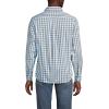 Lands’ End Men’s Traditional Fit Long Sleeve Travel Kit Shirt(Olive Drab/Blue Plaid)