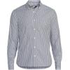 Lands’ End Men’s Traditional Fit Long Sleeve Travel Kit Shirt(Radiant Navy Stripe)