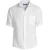Lands’ End Men’s Traditional Fit Short Sleeve Linen Shirt(White)