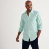 Lands’ End Men’s Traditional Fit Solid No Iron American-Grown Supima Oxford Dress Shirt(Frosted Green)